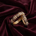 Ivvati gold-tone Meenakari pearl bangle pair for festive and wedding wear