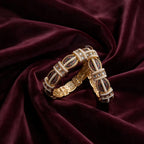 Ivvati gold-tone Meenakari pearl bangle pair for festive and wedding wear