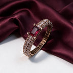 Ivvati ruby-tone stone statement kada bracelet for women