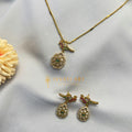 Ivvati traditional peacock motif necklace set with matching earrings
