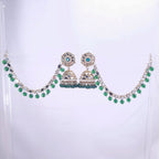 Kundan Kaan Chain with Jhumka Earrings jewellery - Earrings | Ivvati Art Jewellery