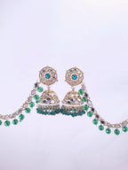 Kundan Kaan Chain with Jhumka Earrings jewellery - Earrings | Ivvati Art Jewellery