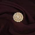 Kundan Ring in Gold Finish – Adjustable Ethnic Design jewellery - Kundan Ring | Ivvati Art Jewellery