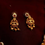 Lakshmi Motif Ruby Necklace Set jewellery - Copper | Ivvati Art Jewellery