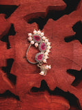 Maharashtrian Nath with pearl and red stone jewellery - GOLD | Ivvati Art Jewellery