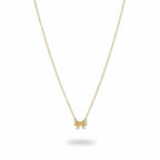 Minimalist gold bow necklace for women for everyday wear