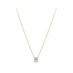 Minimalist gold solitaire necklace for women for everyday and office wear