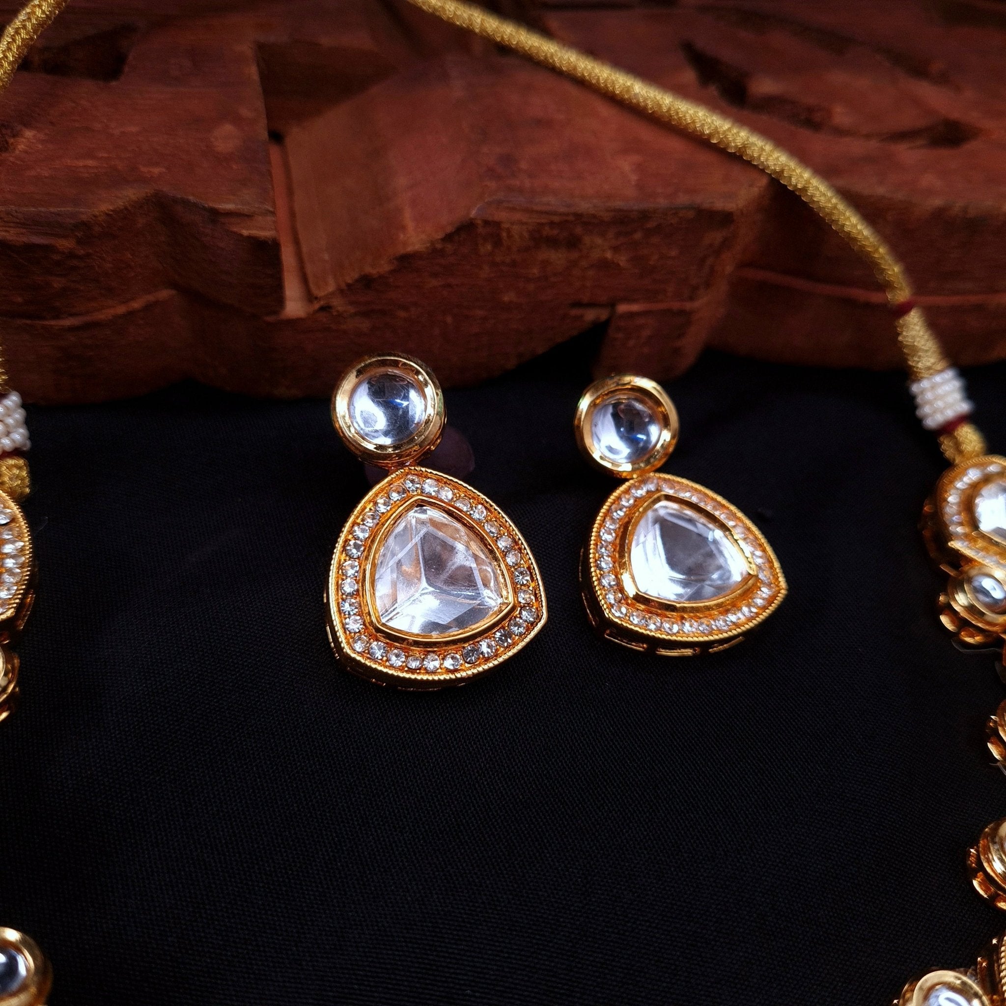 Naira Uncut Polki Choker Set in Gold Finish jewellery - Uncut Kundan | Ivvati Art Jewellery