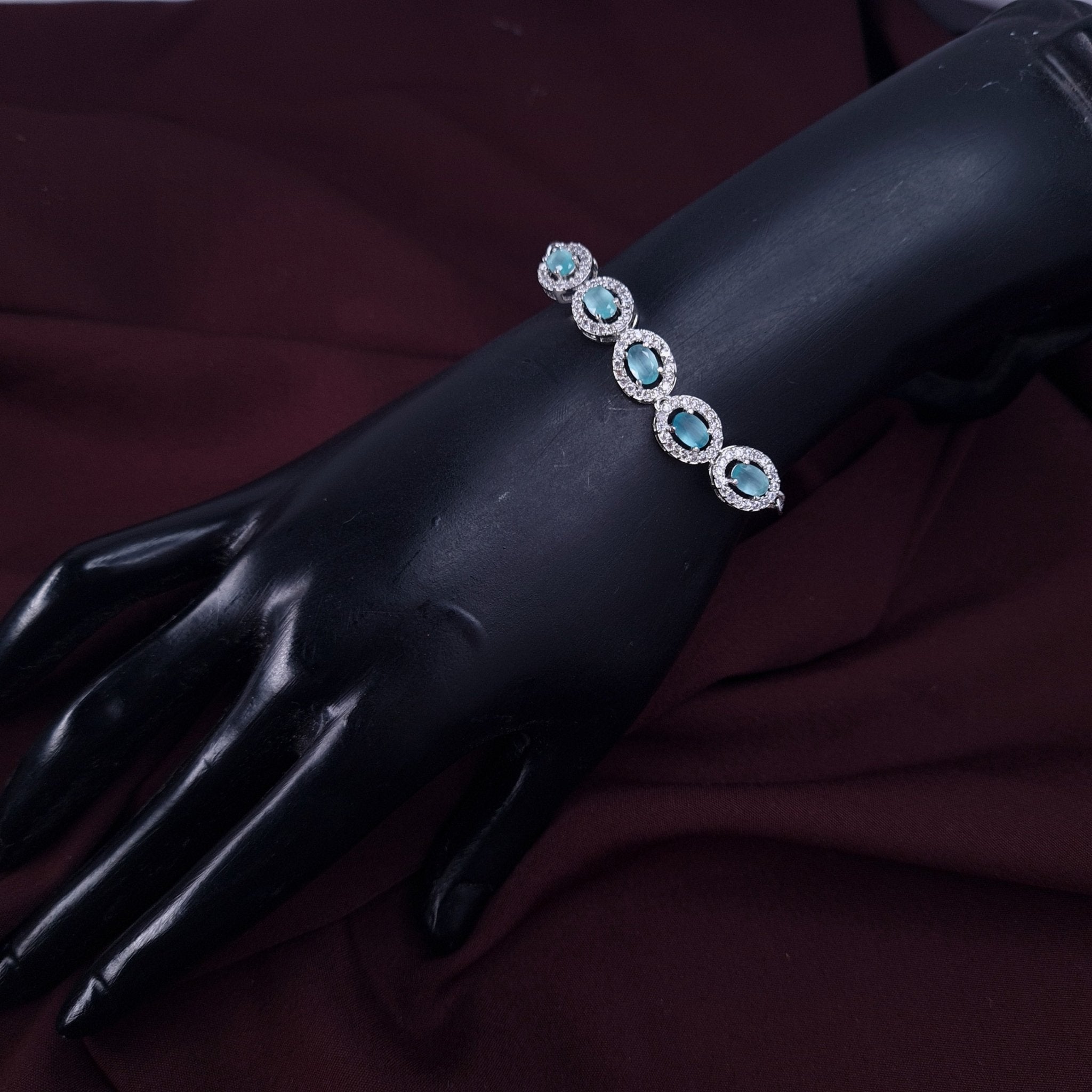 Ocean Bloom CZ Silver Bracelet jewellery - Bracelet | Ivvati Art Jewellery
