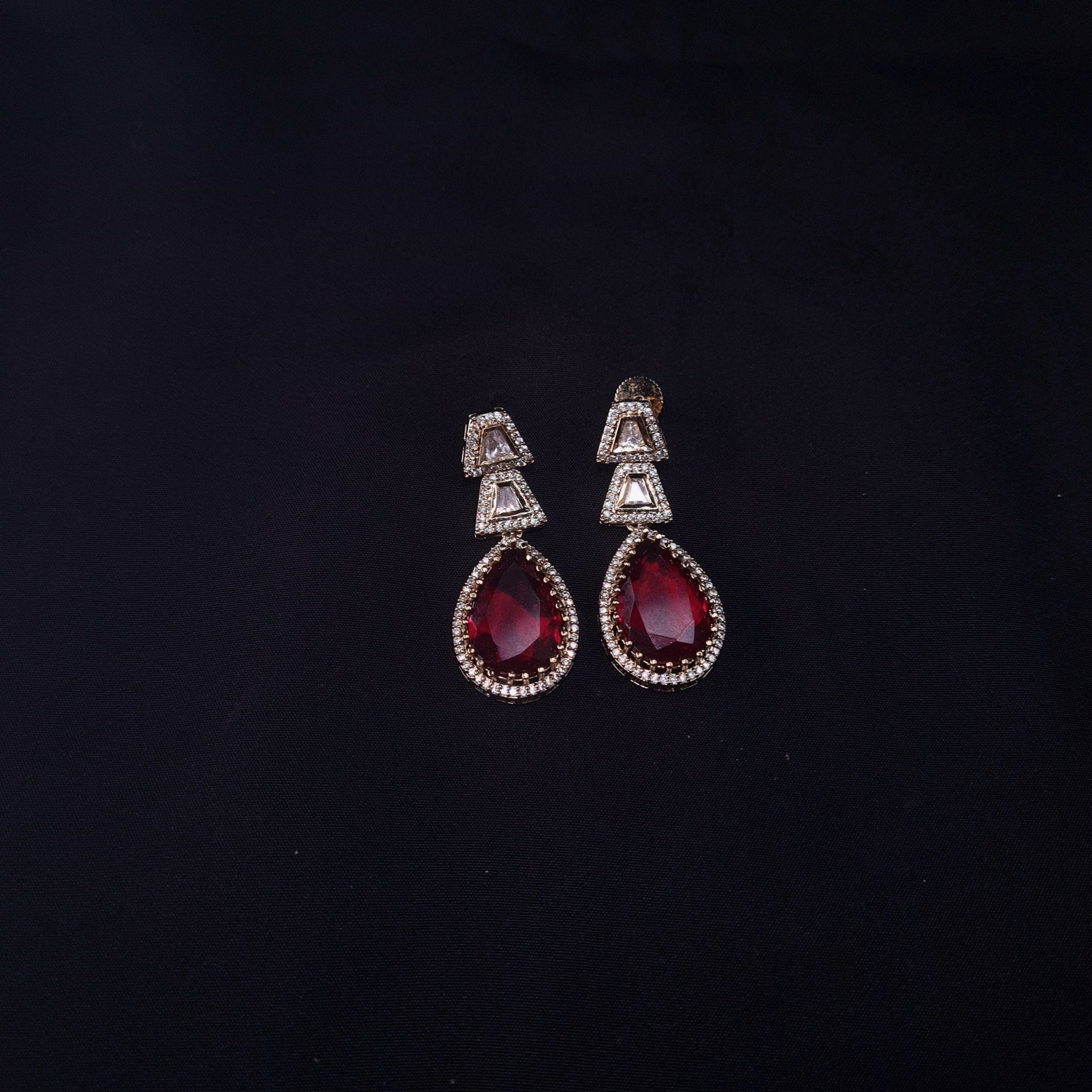 Premium Polki Earrings with Monalisa Stone jewellery - Earrings | Ivvati Art Jewellery