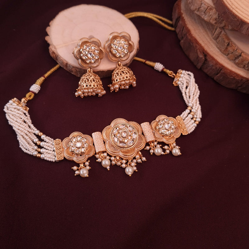 Rajwadi Meenakari Choker – Premium Heritage Design jewellery - Chic Set | Ivvati Art Jewellery