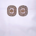 Regal Polki Stud Earrings with Floral Motif jewellery - Earrings | Ivvati Art Jewellery