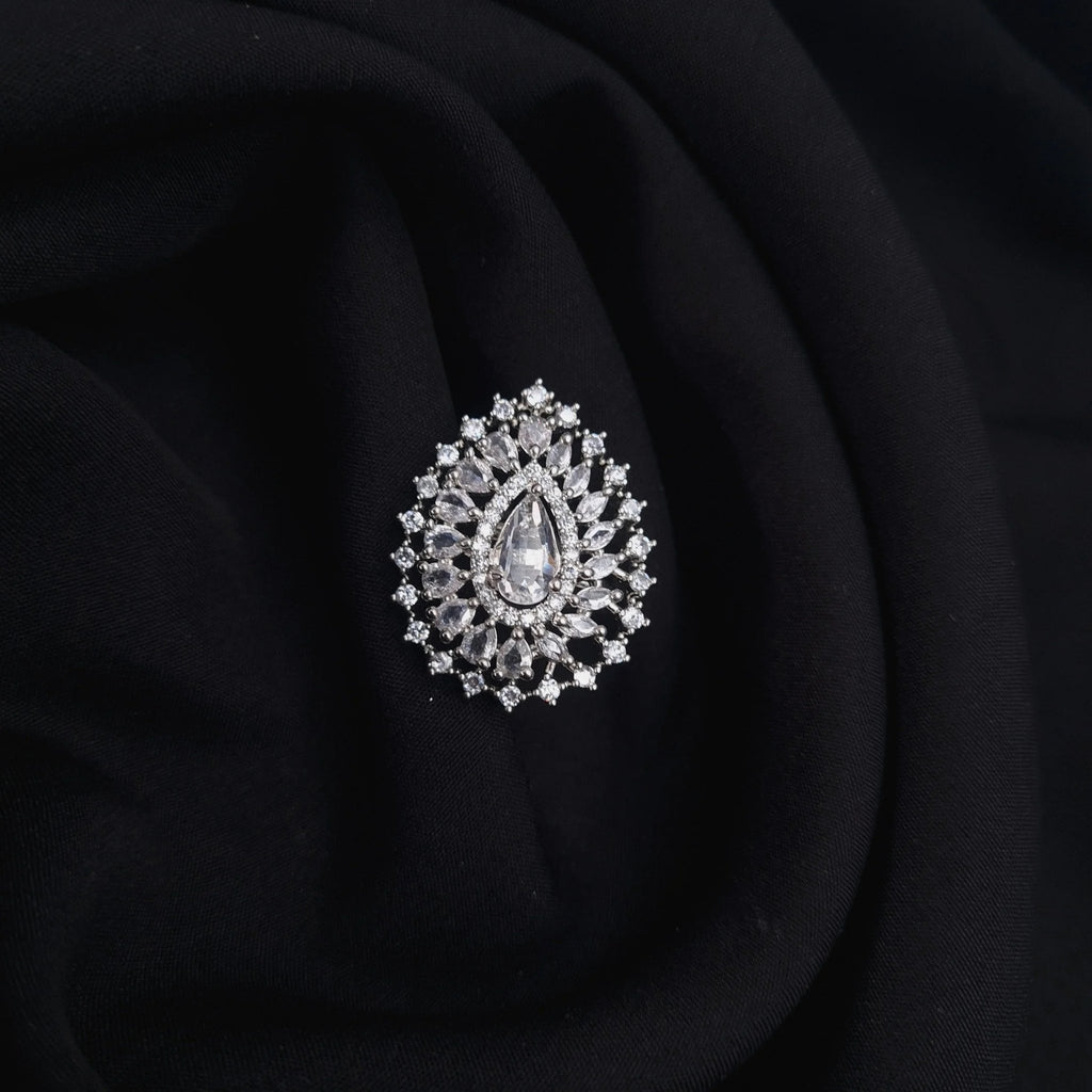 Silver AD Green Emerald Ring jewellery - Rings | Ivvati Art Jewellery