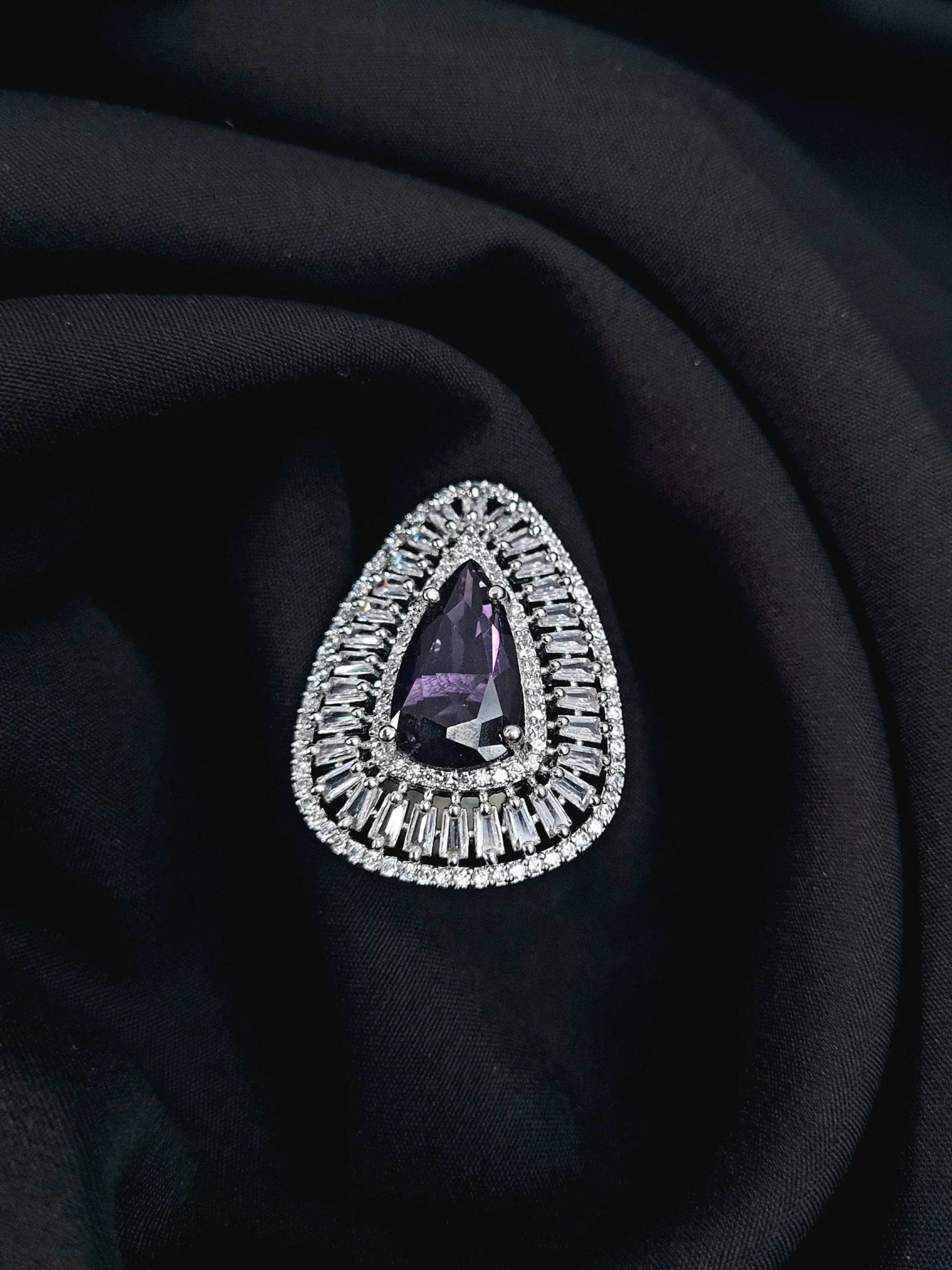Silver AD Purple Stone Ring jewellery - Rings | Ivvati Art Jewellery