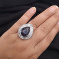 Silver AD Purple Stone Ring jewellery - Rings | Ivvati Art Jewellery