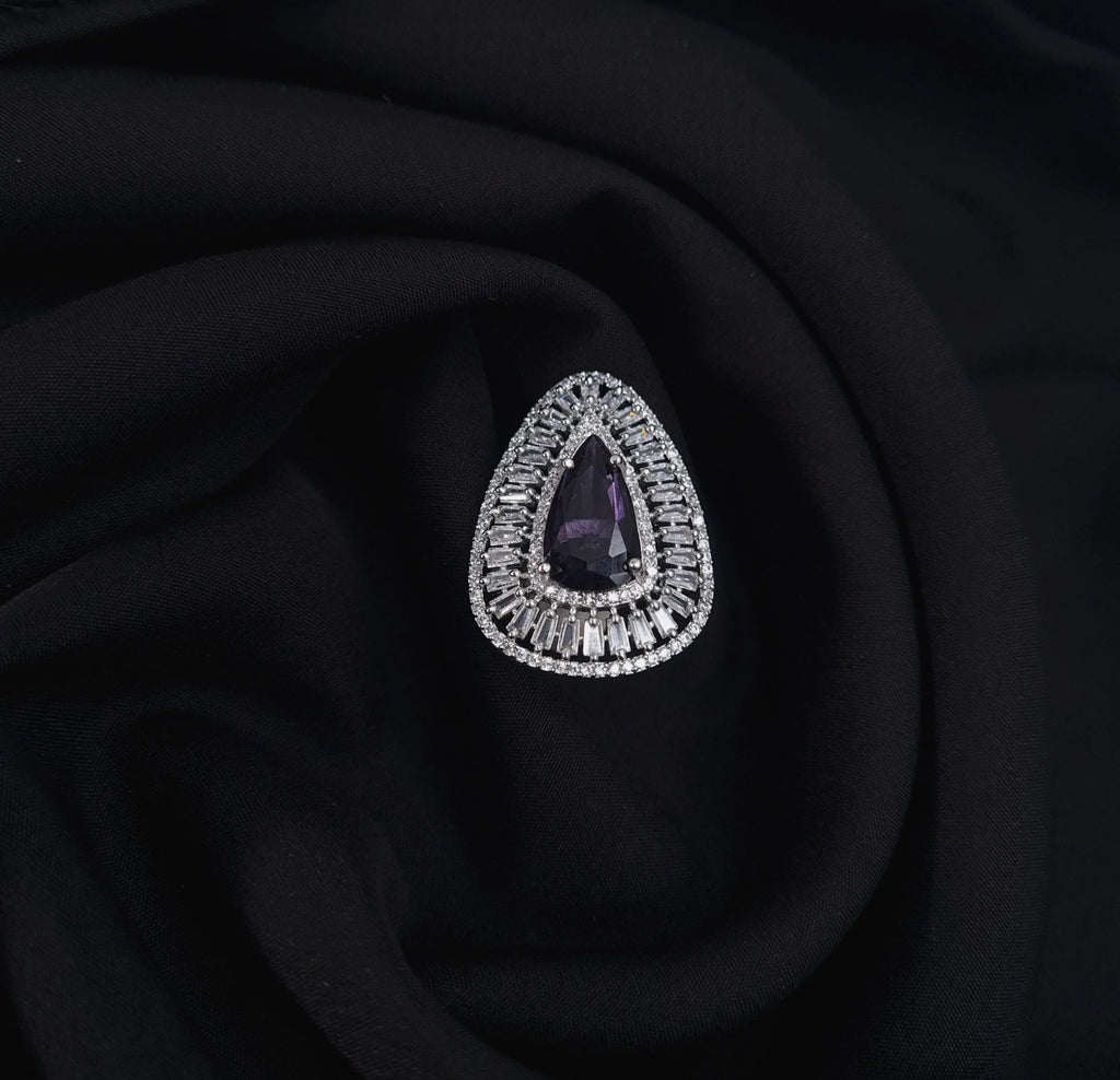 Silver AD Purple Stone Ring jewellery - Rings | Ivvati Art Jewellery