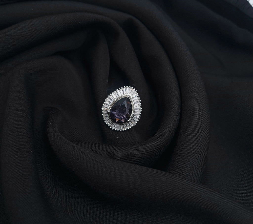 Silver AD Purple Stone Ring jewellery - Rings | Ivvati Art Jewellery