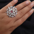 Silver AD Red Stone Ring jewellery - Rings | Ivvati Art Jewellery