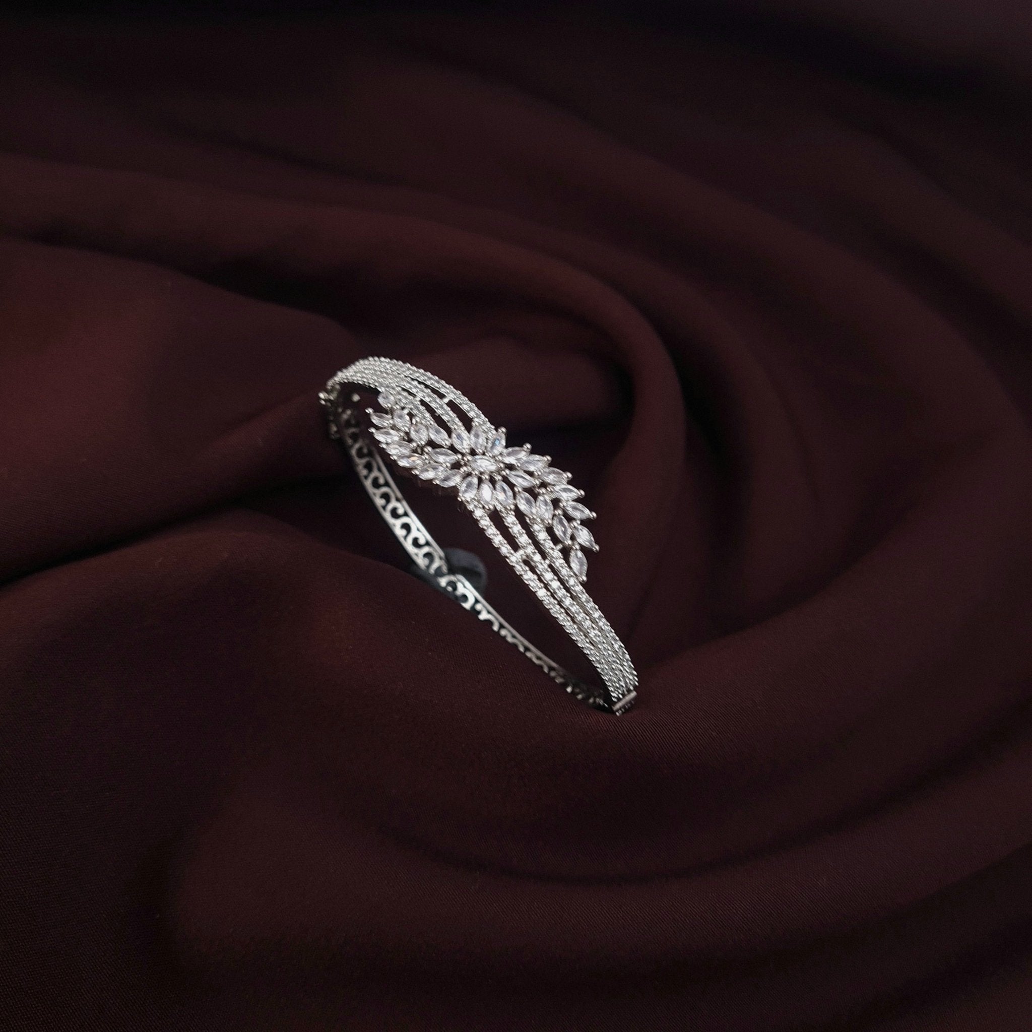 Silver CZ Bracelet – Elegant Daily & Party Wear jewellery - Bracelet | Ivvati Art Jewellery