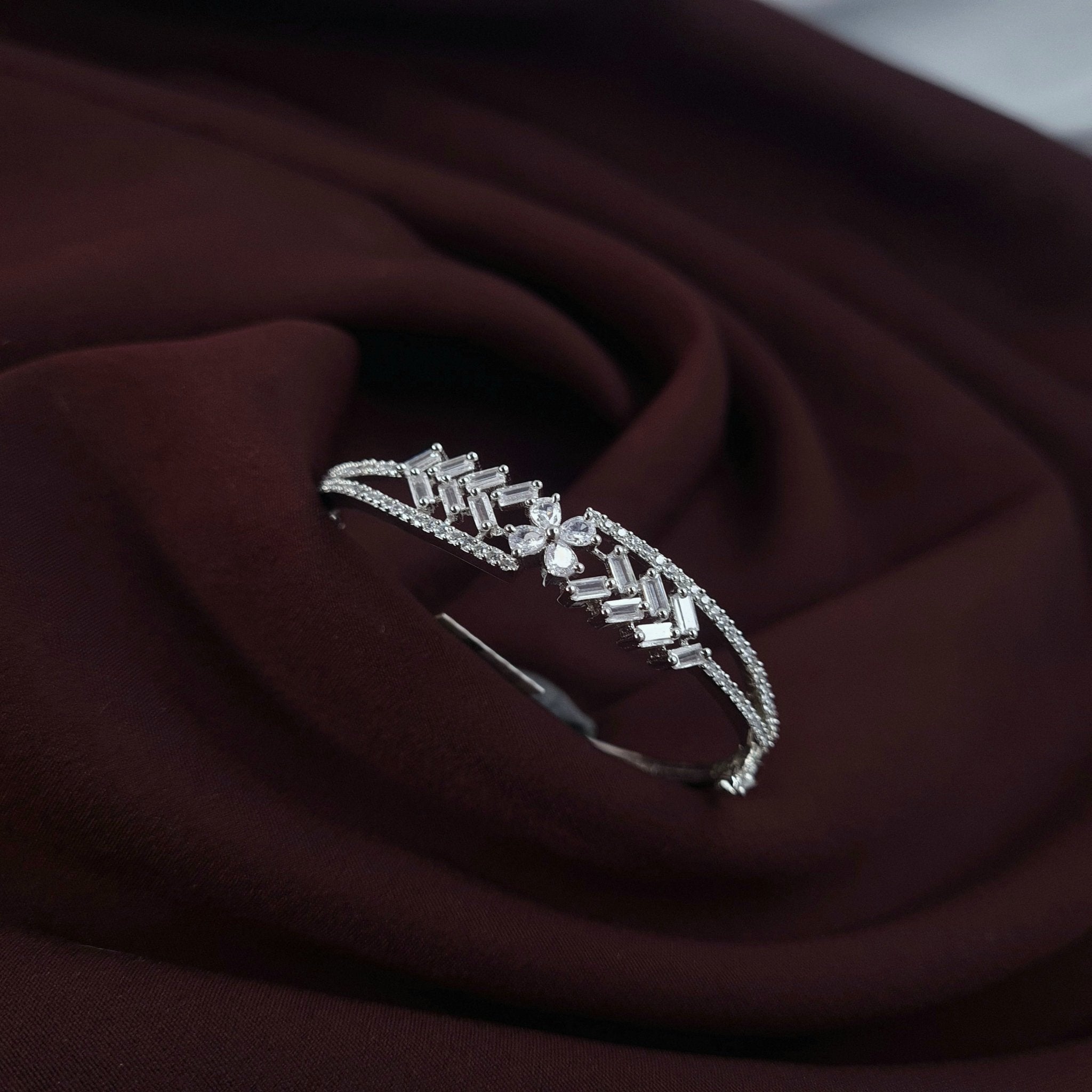 Silver CZ Bracelet Elegant Daily & Party Wear jewellery - Bracelet | Ivvati Art Jewellery