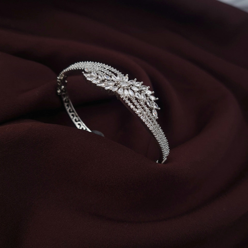 Silver CZ Bracelet – Elegant Daily & Party Wear jewellery - Bracelet | Ivvati Art Jewellery