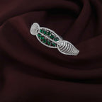 Silver CZ Bracelet with Green Stone jewellery - Bracelet | Ivvati Art Jewellery