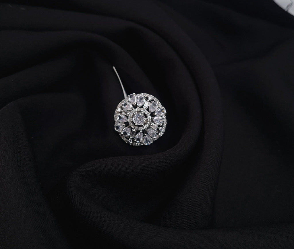 Silver CZ Ring with Stones – Sparkling Adjustable Design jewellery - Rings | Ivvati Art Jewellery