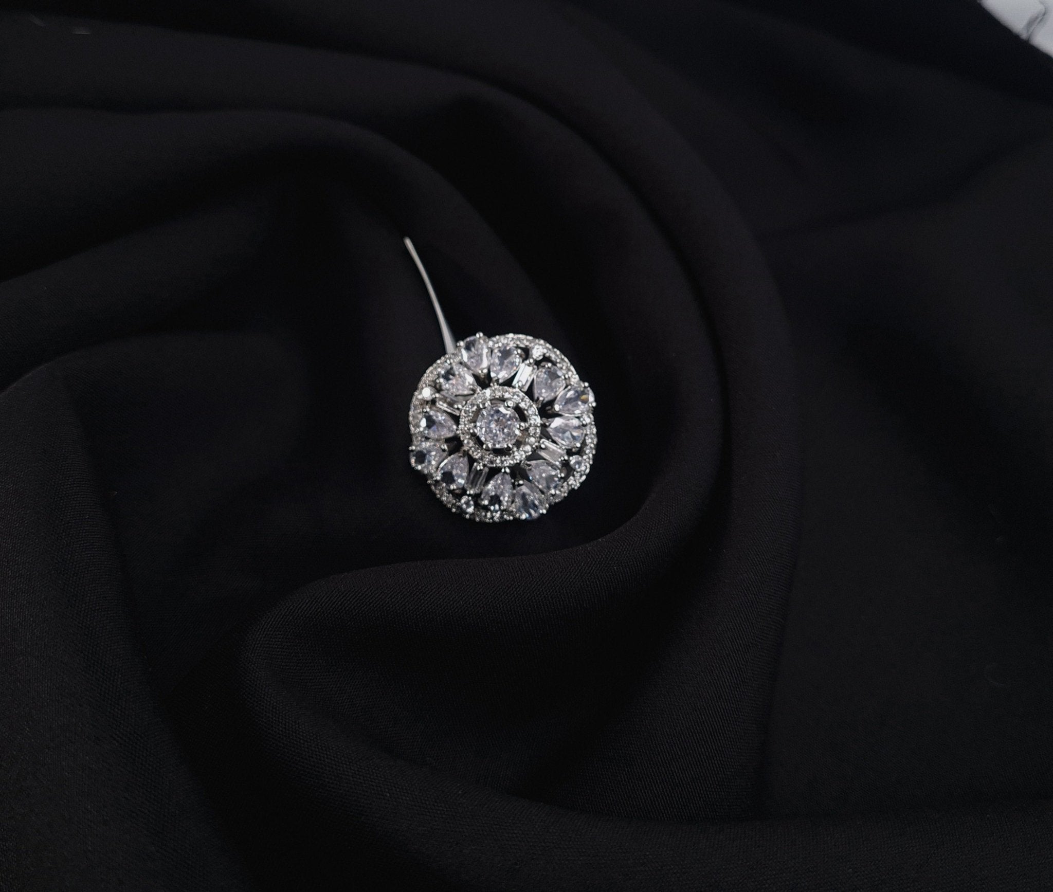 Silver CZ Ring with Stones – Sparkling Adjustable Design jewellery - Rings | Ivvati Art Jewellery
