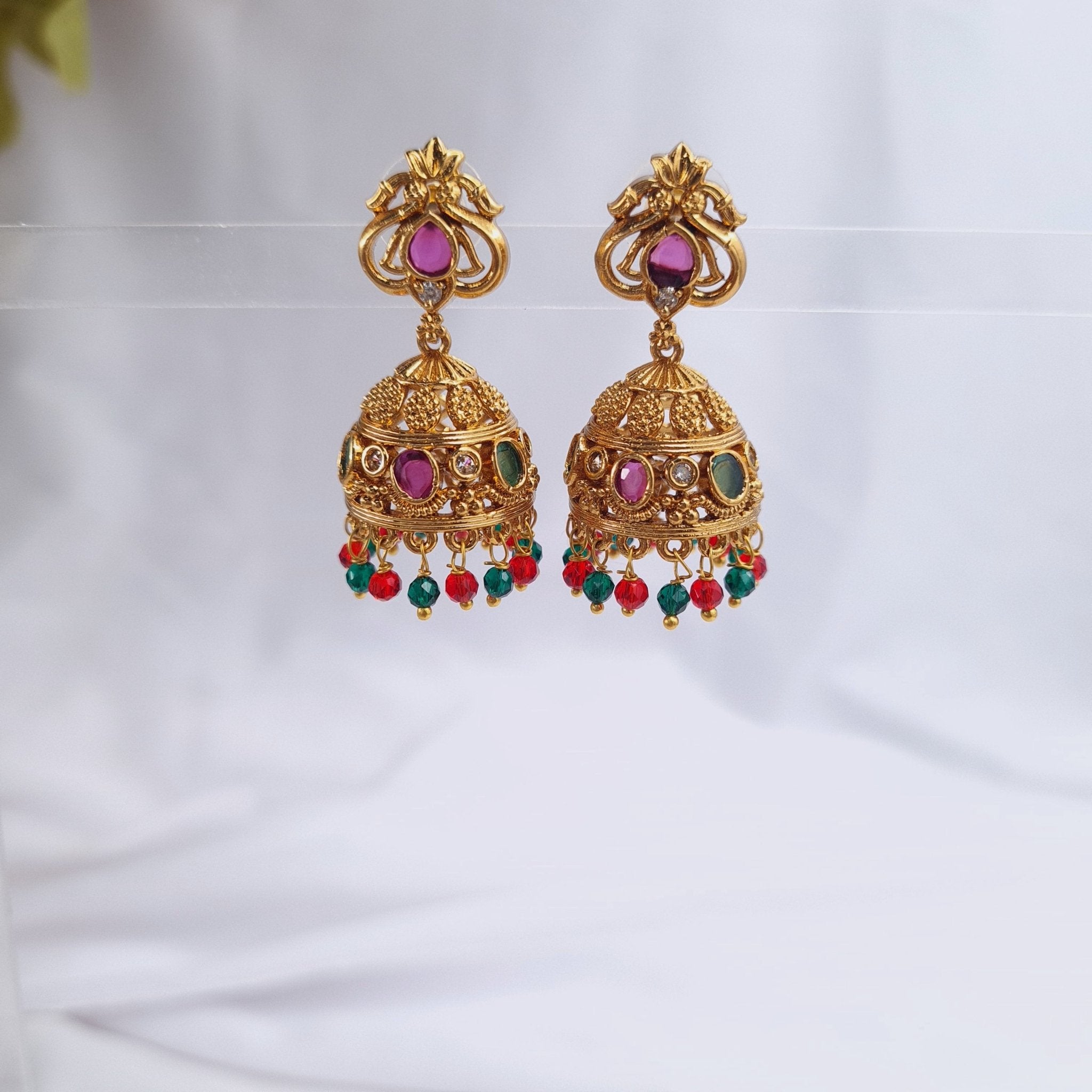 Small Traditional Copper Jhumka jewellery - Jhumka | Ivvati Art Jewellery
