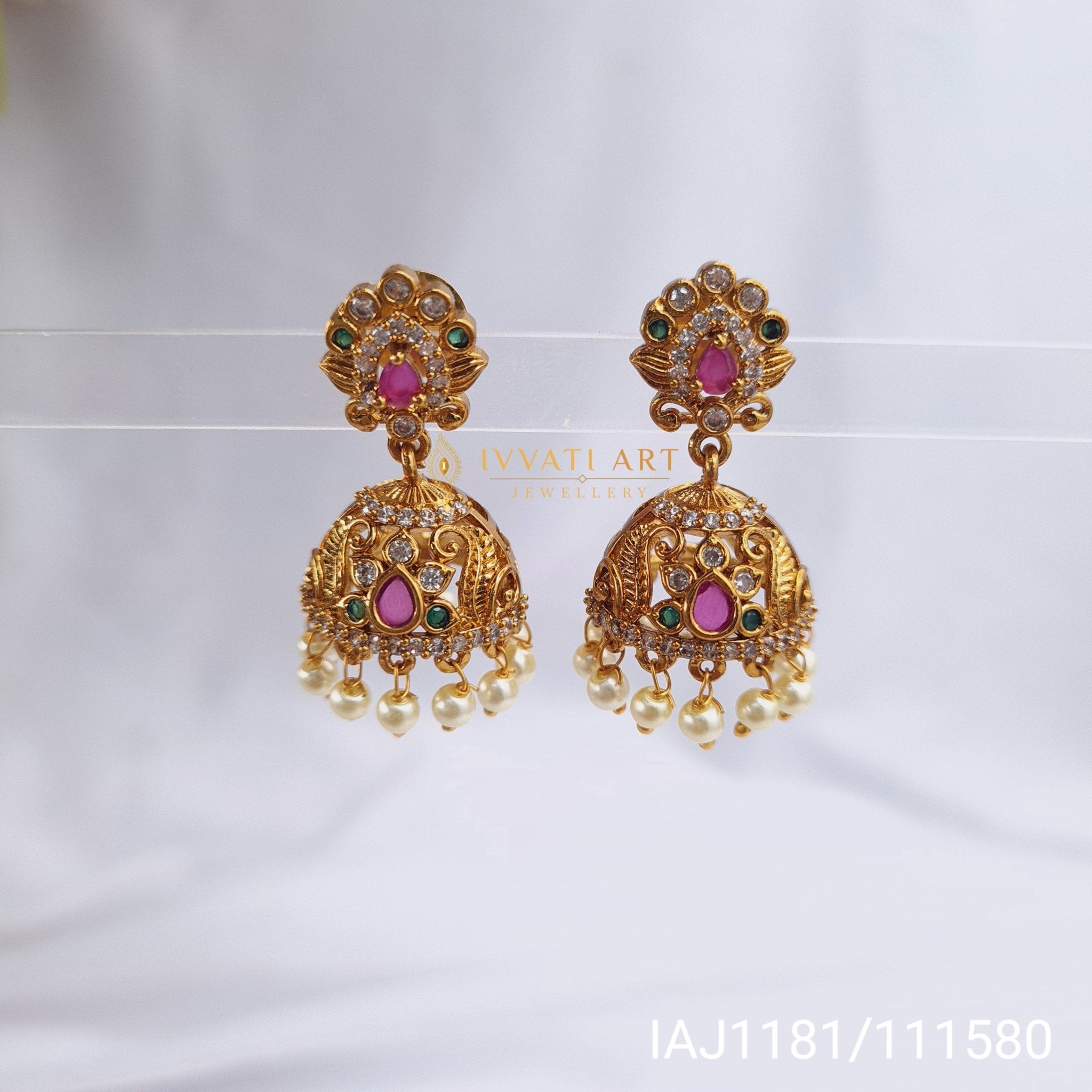 Small Traditional Copper Jhumka – Lightweight Ethnic Earrings jewellery - Jhumka | Ivvati Art Jewellery