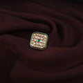 Square Kundan Ring with Emerald Center jewellery - Rings | Ivvati Art Jewellery