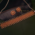 Traditional Choker Set with Red - Green Stones jewellery - Copper | Ivvati Art Jewellery